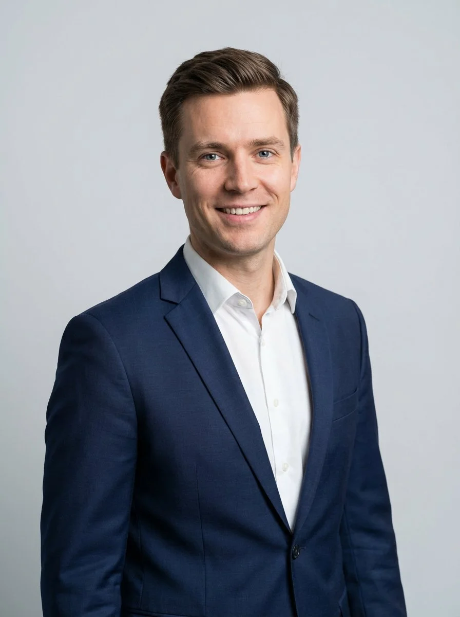 AI portré készítés utána - professzionális üzleti portréfotó férfi